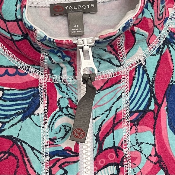Talbots Athleisure Full Zip Jacket Pink Blue Petite - Picture 12 of 13